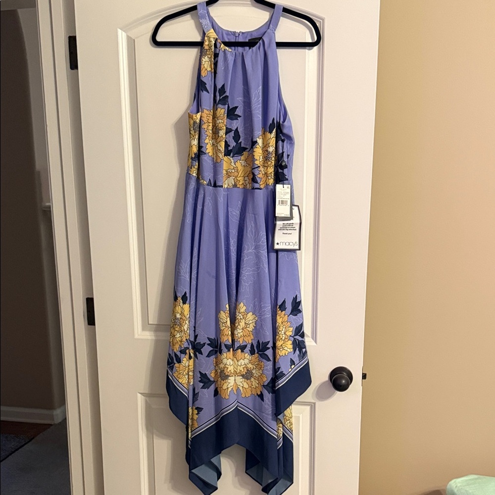 Adrianna Papell Purple and Yellow Floral Dress